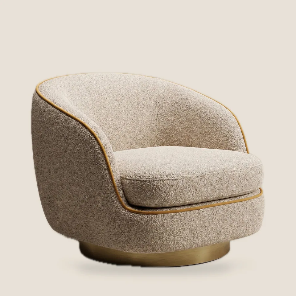 Sculpted Swivel Club Chair